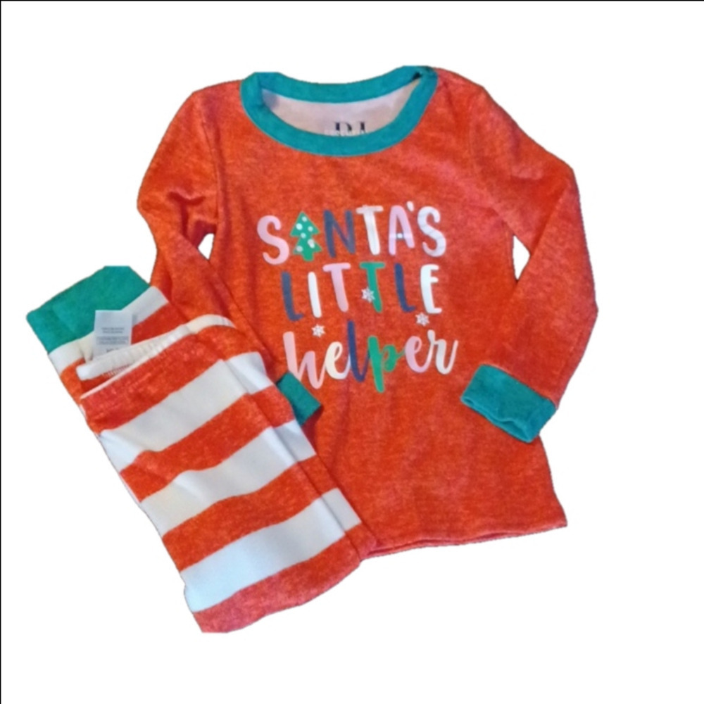 PJ, ESSENTIALS, CHRISMAS OUTFIT, SIZE 24 MONTHS. SANTA'S LITTLE HELPER.